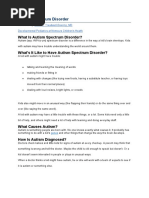 Reading Text Autism Spectrum Disorder