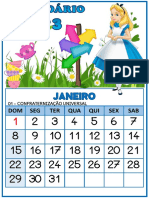 Calendário ALICE NO PAÍS DAS MARAVILHAS 2023