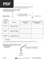 Cours - Chimie Test D'identification - 2ème Sciences (2014-2015) MR Mekni Nejib