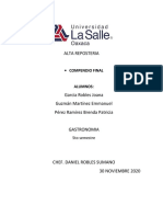 Compendio Alta Reposteria. Gastronomia 5to A. Garcia Joana, Guzman Emmanuel Perez Brenda.