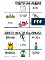 Bingo Cartela Volta Às Aulas