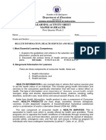 Health10 - q1 - Las - wk2 - HEALTH INFORMATION, HEALTH SERVICES AND HEALTH CARE PLANS