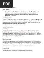 Fundamental Risks and Risk Management Process