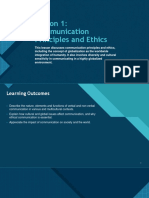 Lesson 1 - Communication Processes, Principles and Ethics