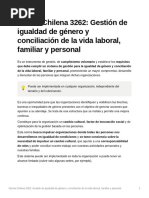 Norma Chilena 3262 Gestin de Igualdad de Gnero y Conciliacin de La Vida Laboral Familiar y Personal