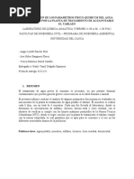 Determinación de Los Parametros Fisico-Quimicos Del Agua Suministrada Por La Planta de Tratamiento de Agua Potable El Tablazo