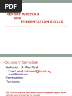 Report Writing AND Presentation Skills