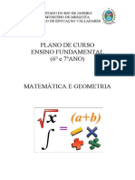 Plano de Curso Matemática 6º e 7º Ano