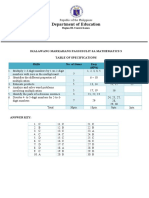 Second Quarterly Test in Math 3 - English