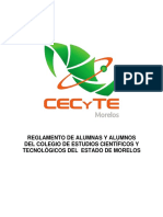 Reglamento y Lineamientos Comp de Alumnas y Alumnos Del CECyTE Morelos 2022