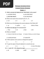 Computer Revision Worksheet Class 7 Chapter 6