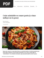 Cuán Saludable Es Comer Pasta (Y Cómo Influye en Tu Peso) - BBC News Mundo