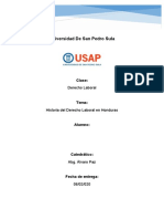 Historia Del Derecho Laboral de Honduras