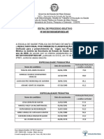 Resultado Final Processo Seletivo Residencia Medic (112 210220 SES MT)