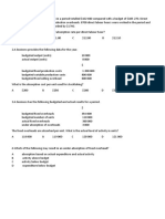 Costing - Oar - Absorptional - MCQ'S