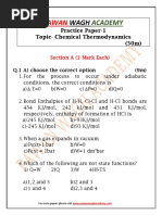 Chemical Thermodynamics Class 12th Practice Paper