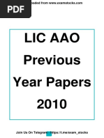 LIC AAO Question Paper 2010 PDF @exam - Stocks