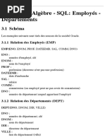 Algèbre - SQL: Employés - Départements