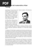 Biografía Del Matemático Alan Turing