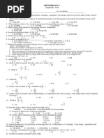 Pre-Test - Mathematics 5