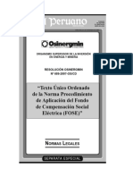 Texto Único Ordenado de La Norma Procedimiento de Aplicación Del Fondo de Compensación Social Eléctrica (FOSE)