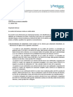 Recomendaciones de Aislamiento: Usted Cumple Con Los Criterios para Aislamiento Domiciliario, en 1