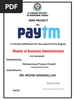 Project Report On Paytm