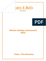 Holiday Homework Pre-Nursery Worksheet