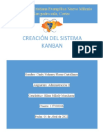 Creación Del Sistema Kanban: Universidad Cristiana Evangélica Nuevo Milenio San Pedro Sula, Cortes