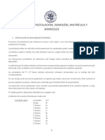 Proceso de Postulación, Admisión y Matrícula