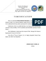 Certification DSWD