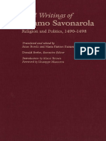 Selected Writings of Girolamo Savonarola Religion and Politics 1490-1498