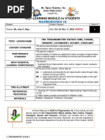 SLM 3 The Six Trigonometric Ratios 22 23