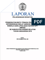 Laporan Pelaksanaan Kegiatan Diklat Assesor PKG Kepsek SD Dan SMP