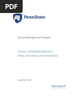 2.4 Service Catalog Management Policy, Processes, and Procedures