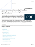 (Central) Auditory Processing Disorders