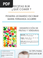 Recetas BLW ¿Qué Comer ?: Pediatra Leonardo Escobar Maria Fernanda Aguirre