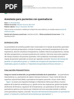 Anestesia para Pacientes Con Quemaduras