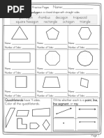 Geometry - Name: - Pentagon Rhombus Decagon Trapezoid Square Hexagon Rectangle Octagon Triangle