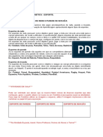 4 Bimestre - Esportes de Rede, Parede, Invasão e Campo