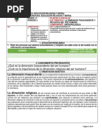 Plan de Clase 2 La Dimensión Trascendente y Religiosa Del Ser Humano