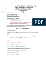 Sud Univ R&M Final Exam 2020