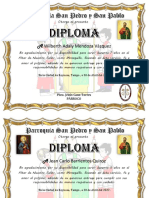 Diplomas de Agradecimiento para Monaguillos Que Ya No Renovaran Compromisos