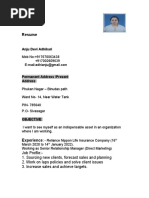 Resume of Anju Adhikari