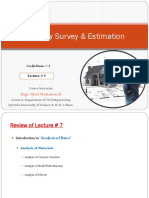 Quantity Survey - Estimation (Lecture 8)