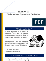 Lesson 10-Q2-Technical and Operational Definition