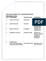 Analysis of Simple Salt-II-magnesium Nitrate For Record and Reference