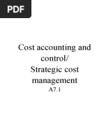 Cost Accounting and Control/ Strategic Cost Management