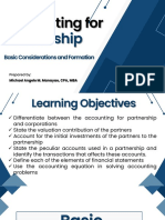 Module 1 - Accounting For Partnerships - Basic Considerations and Formation