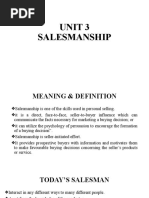 UNIT 3 - Salesmanship